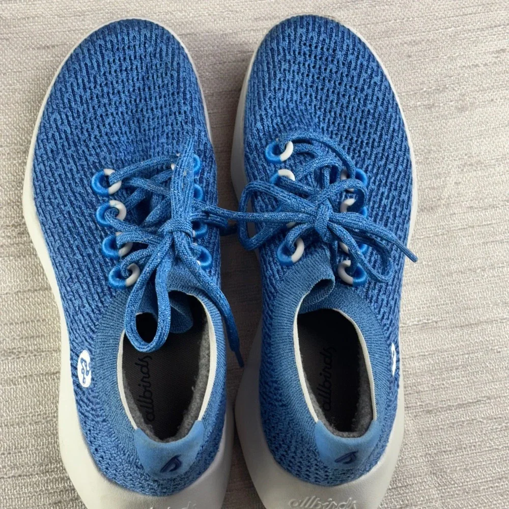 Allbirds Tree Dasher 2 Blue Knit Running‎ Shoes Womens Size 9.5 TD2 Sneakers